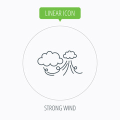 Wind icon. Cloud with storm sign.
