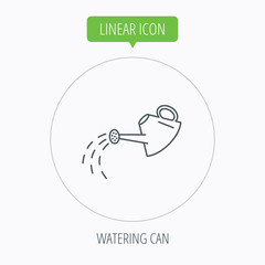Watering can icon. Gardener equipment sign.