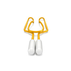 3d paper clip render on white background