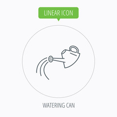 Watering can icon. Gardener equipment sign.