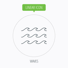 Waves icon. Sea flowing sign.