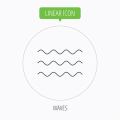 Waves icon. Sea flowing sign.