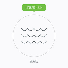 Waves icon. Sea flowing sign.