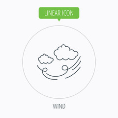 Wind icon. Cloud with storm sign.