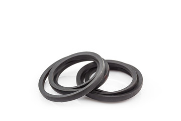 Fototapeta premium Black engine belt accessories.