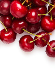 Cherries on white background
