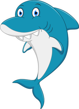 Happy shark cartoon 