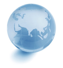 Glass globe isolated on white background