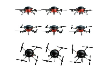 Drone helikopter in verschillende aanzichten © emieldelange