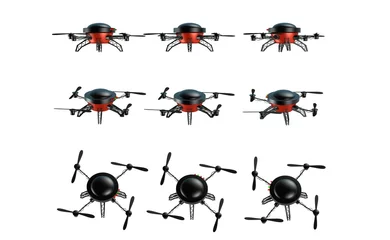 Fototapeten Drone helikopter in verschillende aanzichten © emieldelange