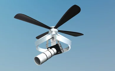 Deurstickers Drone met camera - luchtfoto © emieldelange