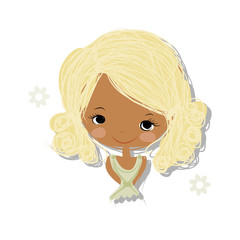 Cute girl smiling, sketch for your design