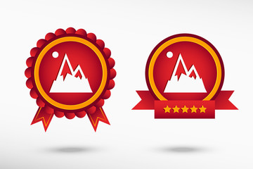 Mountain icon stylish quality guarantee badges