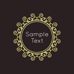 Art Deco geometric outline Monogram and Logo design element. 