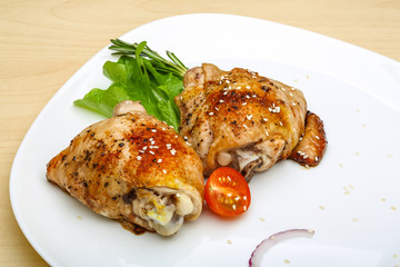 Roasted chicken thighs