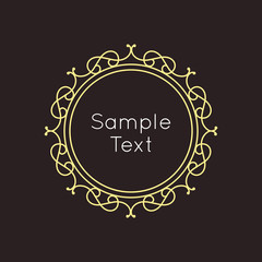 Art Deco geometric outline Monogram and Logo design element. 