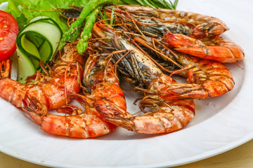 Grilled prawns