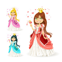 Beautiful fairy princess in a different color variations