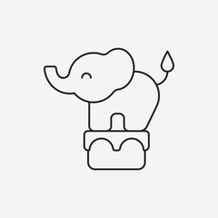 circus elephant line icon