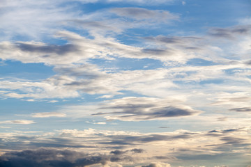 colorful dramatic sky with cloud at sunset
