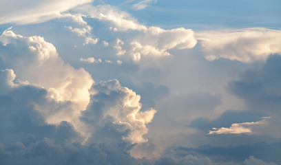 colorful dramatic sky with cloud at sunset