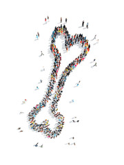 people in the shape of a bone.