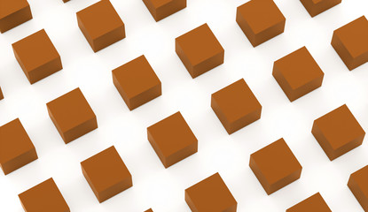 Abstract cubes background rendered on white background