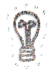 people in the shape of lamp.