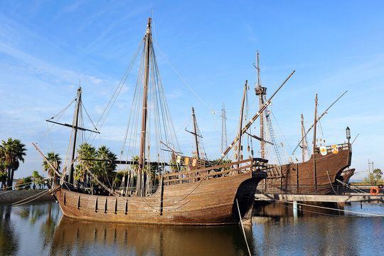 Las tres carabelas de Crist&oacute;bal Col&oacute;n, la R&aacute;bida, Huelva, Espa&ntilde;a