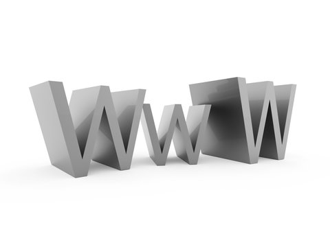 WWW text isolated on white background
