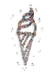 people in the shape of ice cream.