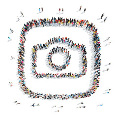 people in the shape of a camera.