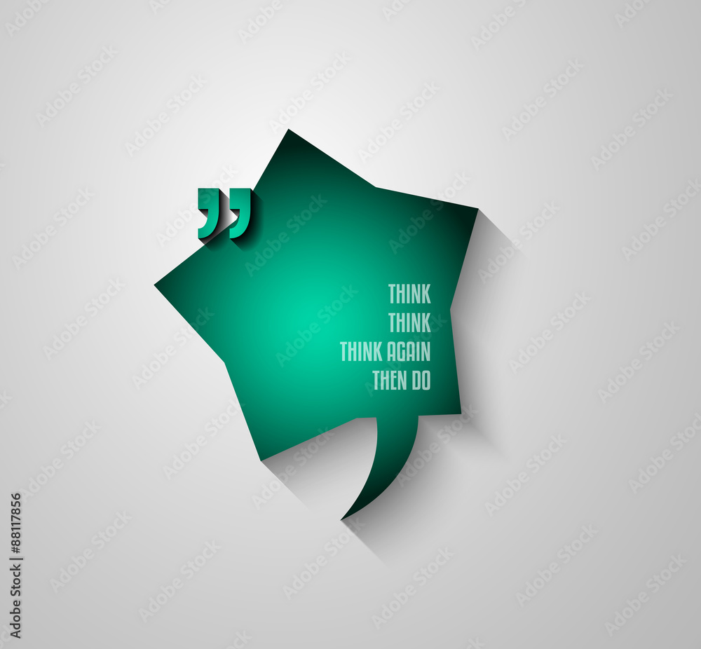 Poster quotation mark frame with flat style and space for text.