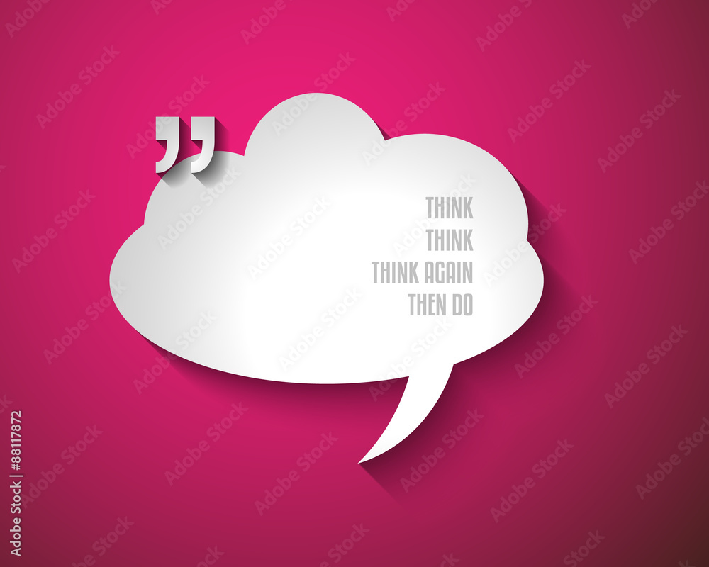 Poster quotation mark frame with flat style and space for text.