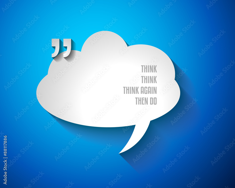 Poster quotation mark frame with flat style and space for text.