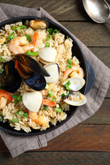 Delicious rice with shrimp and mussels