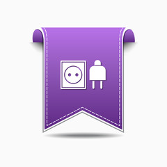Plug Sign Violet Vector Icon Design