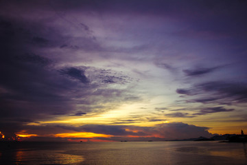 beautiful sunset on twilight time in Thailand