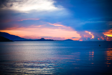 colorful sky during sunset with reflections in the water