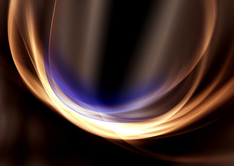 Gold Abstract Waves Art Composition Background