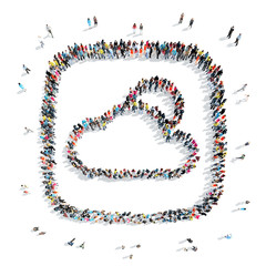 people in the shape of clouds.