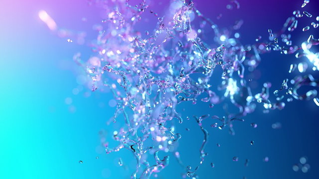 Water explosion on cold bg (cg ,slow motion,with alpha matte, full hd)