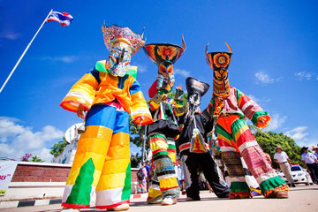 Fototapeta na wymiar Ghost mask thailand festival