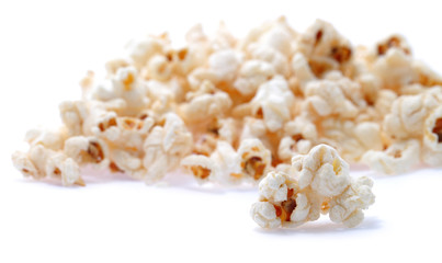 Popcorn isolated on white
