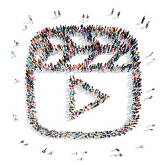 people in the shape of tape.