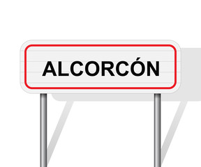 Welcome to Alcorcon Spain road sign vector