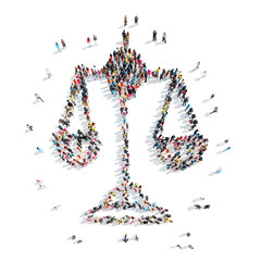 people in the shape  of scales