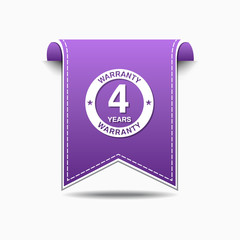 4 Years Warranty Violet Vector Icon Design