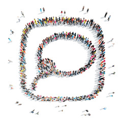 people in the shape of a buble chat , lasso.