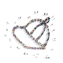 people in the shape of a cap.